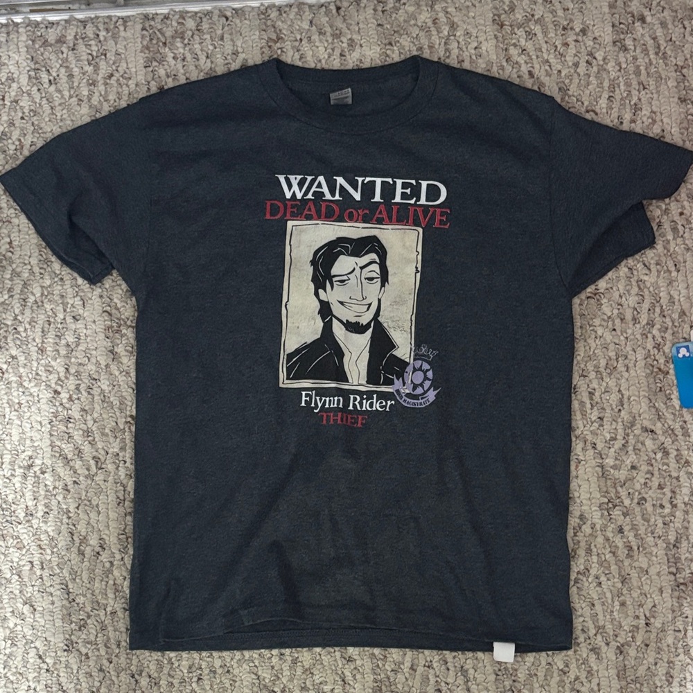 Gildan Flynn Rider Wanted Graphic Tee - Dark Gray